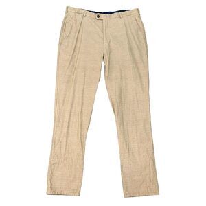Peter Millar Pants Mens 40 Cookie Beige Corduroy Flat Front Cotton Golf Walking